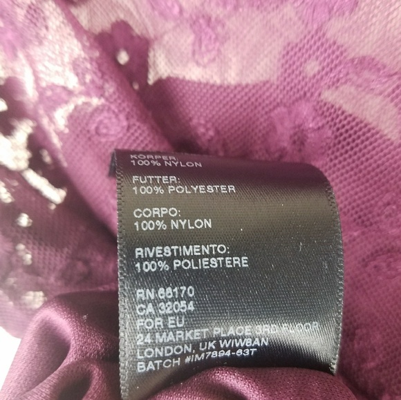 Pins & Needles Maroon Lace Crop Top Size Large - Picture 8 of 8